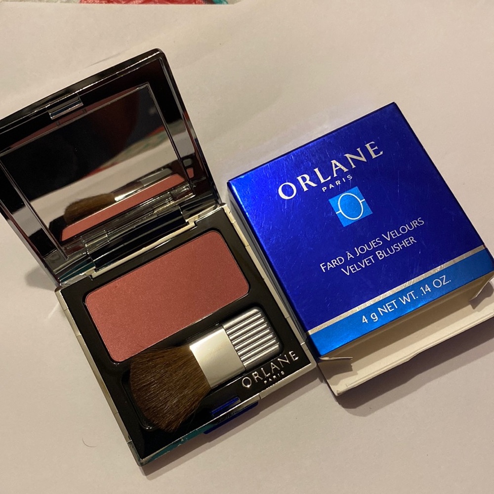Blush Orlane Paris rose poudre 25 vintage 1990 metal compact